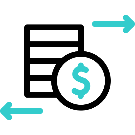 flujo de fondos icono gratis