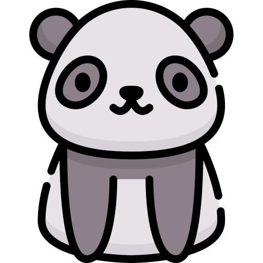 Panda bear kawaii cute animal icon Royalty Free Vector Image