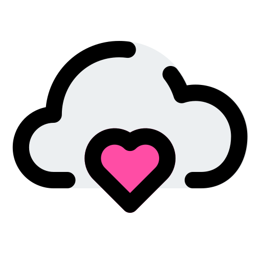 corazón de nube icono gratis