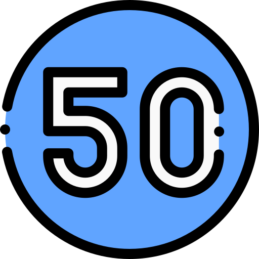 Speed limit Detailed Rounded Lineal color icon