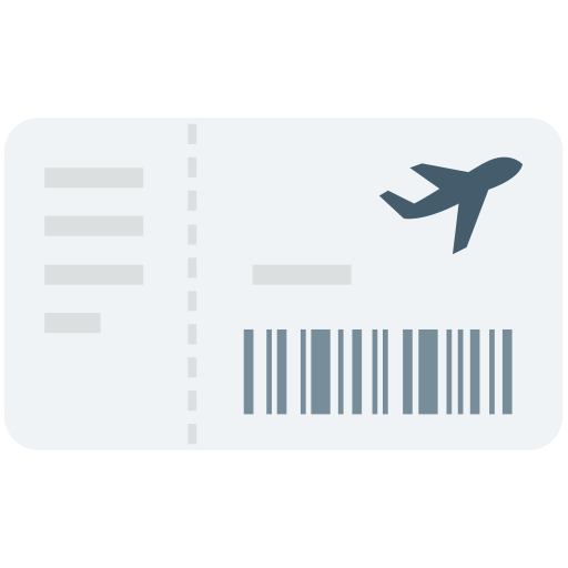 billete de avión icono gratis