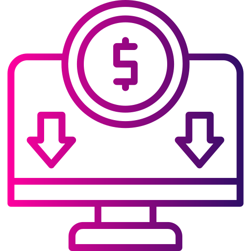 ingresos en línea icono gratis
