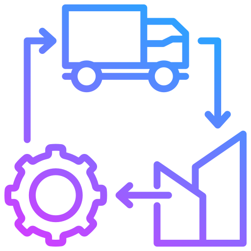 cadena de suministro icono gratis