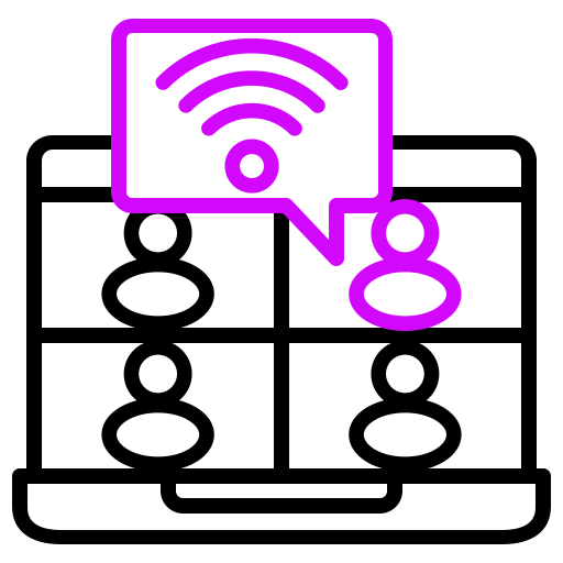 reunión virtual icono gratis