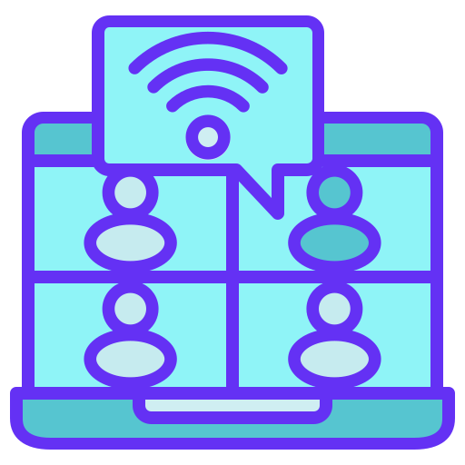 reunión virtual icono gratis