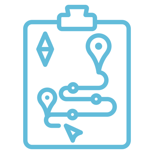planificación de ruta icono gratis