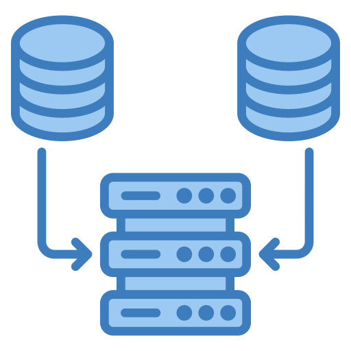 fusión de datos icono gratis