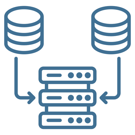 fusión de datos icono gratis