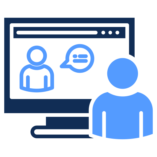 entrevista en línea icono gratis