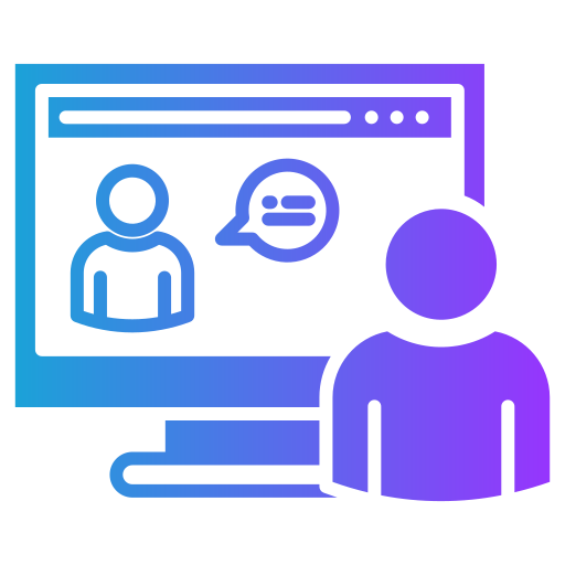 entrevista en línea icono gratis