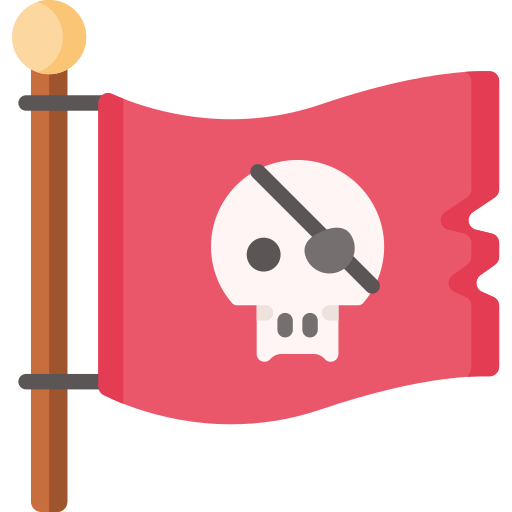 Dibujo de emoji bandera pirata para colorear