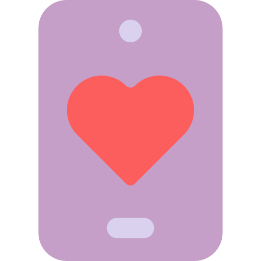 teléfono de amor icono gratis