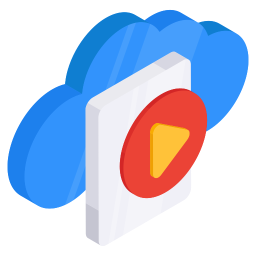 vídeo en la nube icono gratis