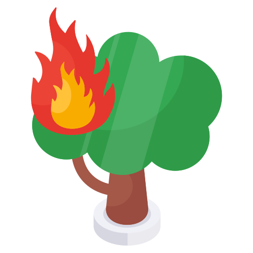 Burning tree free icon