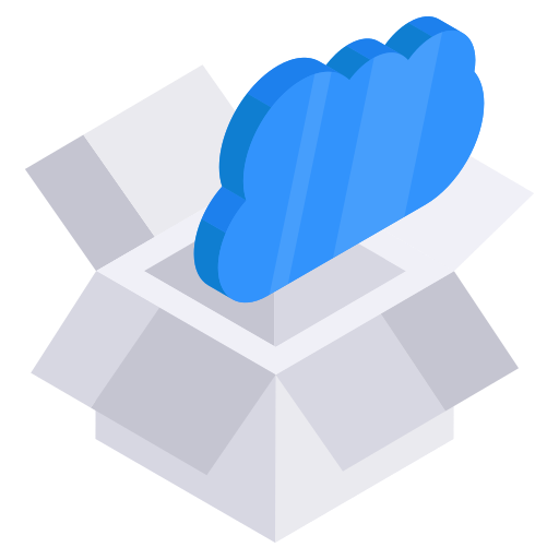 caja de nubes icono gratis