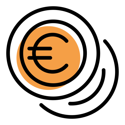 pièce en euro Icône gratuit
