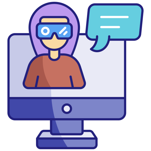 comunicación de realidad virtual icono gratis