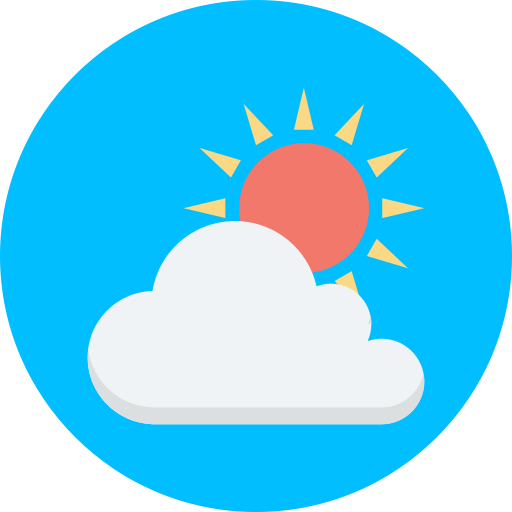 nube de sol icono gratis