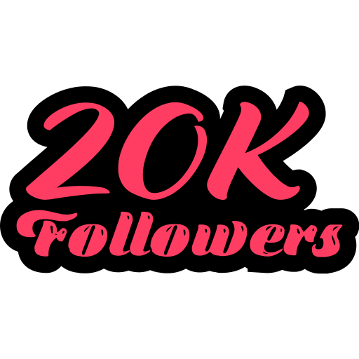 20k seguidores icono gratis