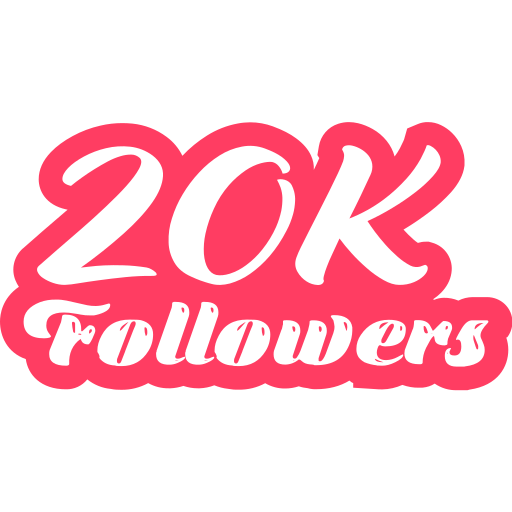 20k seguidores icono gratis