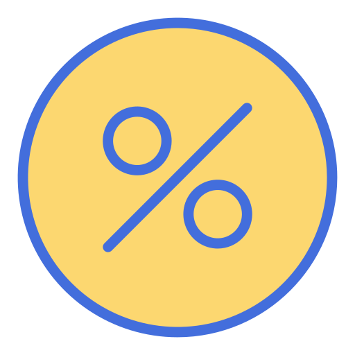 por ciento icono gratis