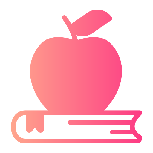 manzana con libro icono gratis