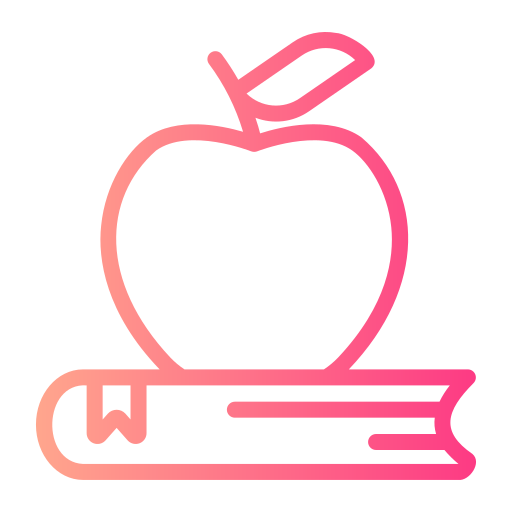 manzana con libro icono gratis