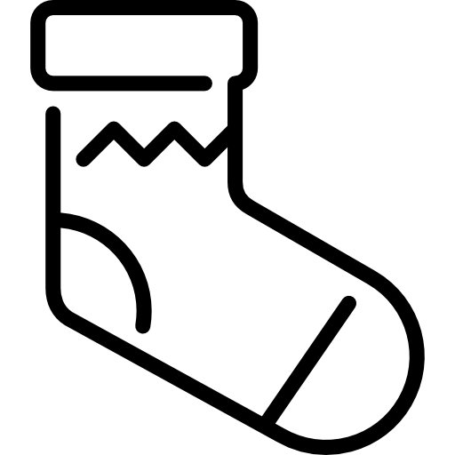 Christmas sock Opened Outlines Lineal icon