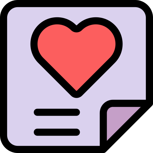 documento de amor icono gratis