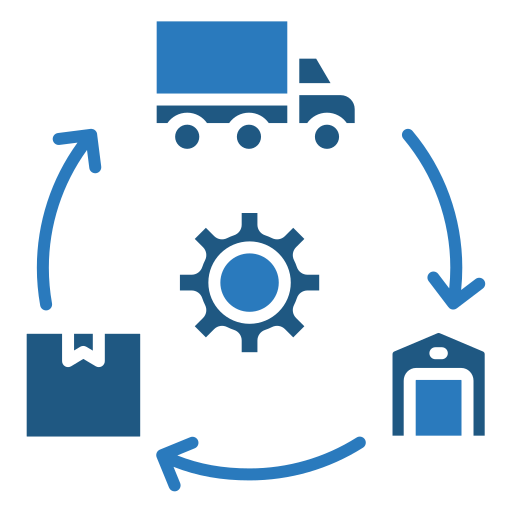 gestión de la cadena de suministro icono gratis