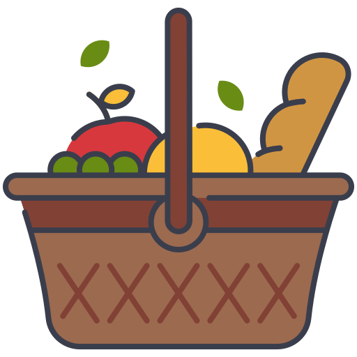 cesta de alimentos icono gratis