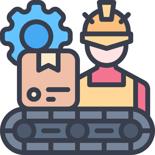 línea de montaje icono gratis