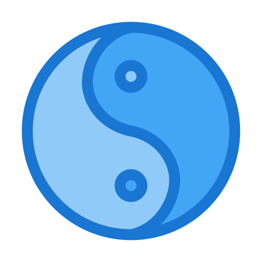 Yin yang Deemak Daksina Blue icon