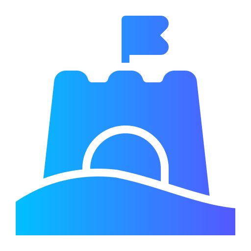 château de sable Icône gratuit