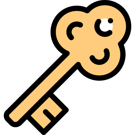 Key Detailed Rounded Lineal color icon