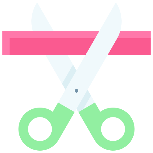 Ribbon cutting free icon