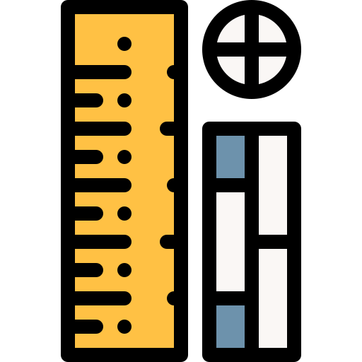 Rulers Detailed Rounded Lineal color icon