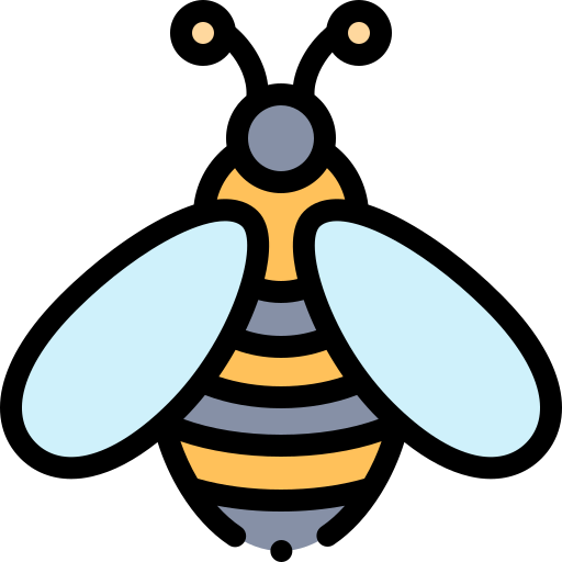 Bee Detailed Rounded Lineal color icon