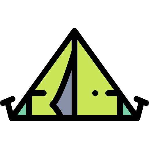 Tent Detailed Rounded Lineal color icon