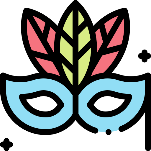 Carnival mask Detailed Rounded Lineal color icon