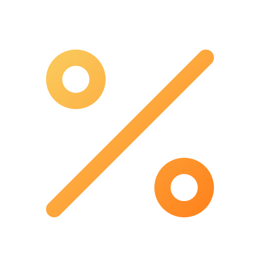 por ciento icono gratis