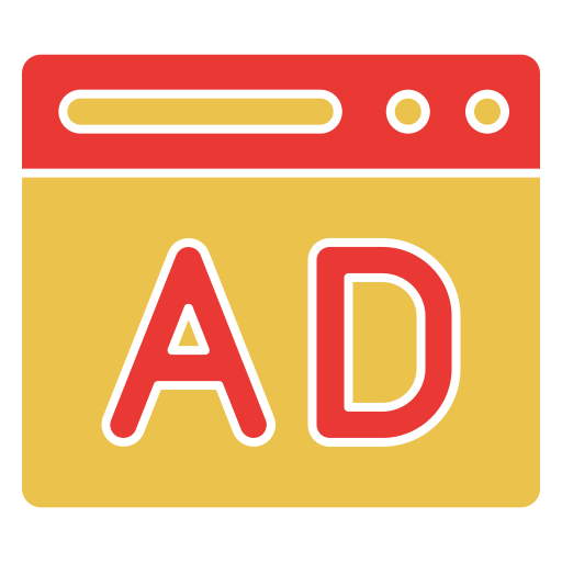 anuncios en línea icono gratis