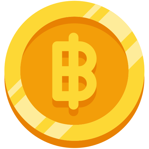 moneda de baht tailandés icono gratis