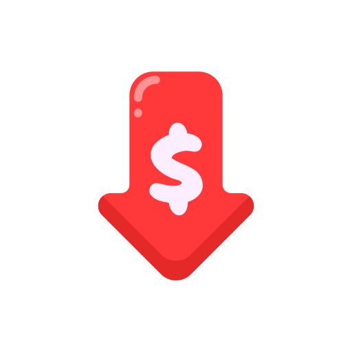 가격 하락 무료 아이콘