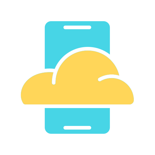 teléfono en la nube icono gratis