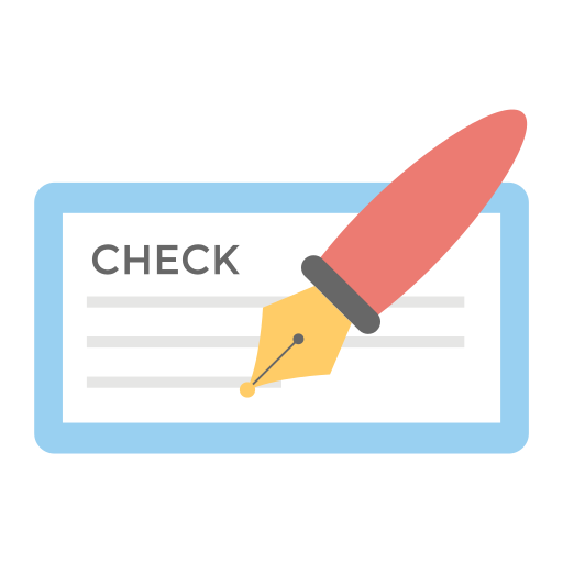 Bank check free icon Bank check free icon