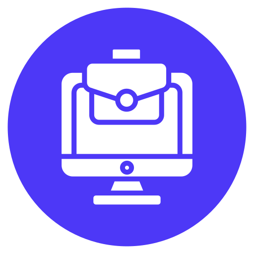 trabajo en linea icono gratis