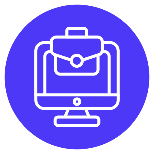 trabajo en linea icono gratis