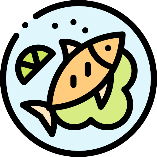 Fish Detailed Rounded Lineal Color Icon