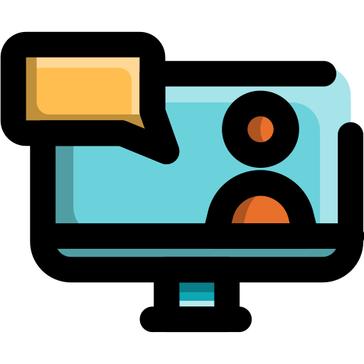 reunión en línea icono gratis